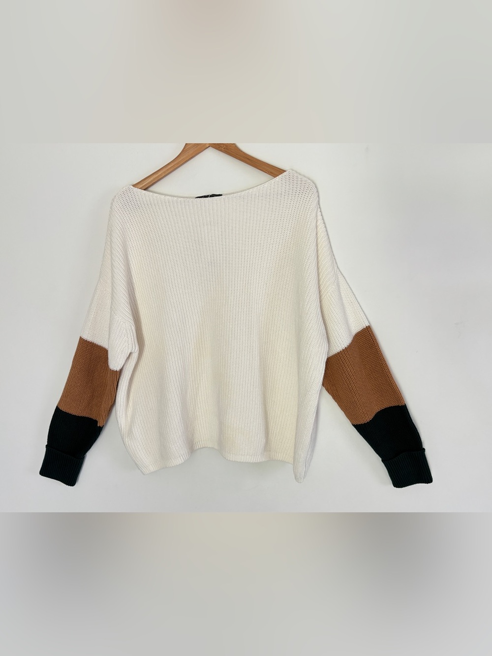 French Connection Boat Neck Knit Sweater Medium - Large New Oversized *A84